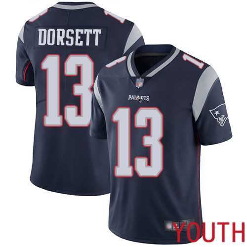New England Patriots Football #13 Vapor Limited Navy Blue Youth Phillip Dorsett Home NFL Jersey